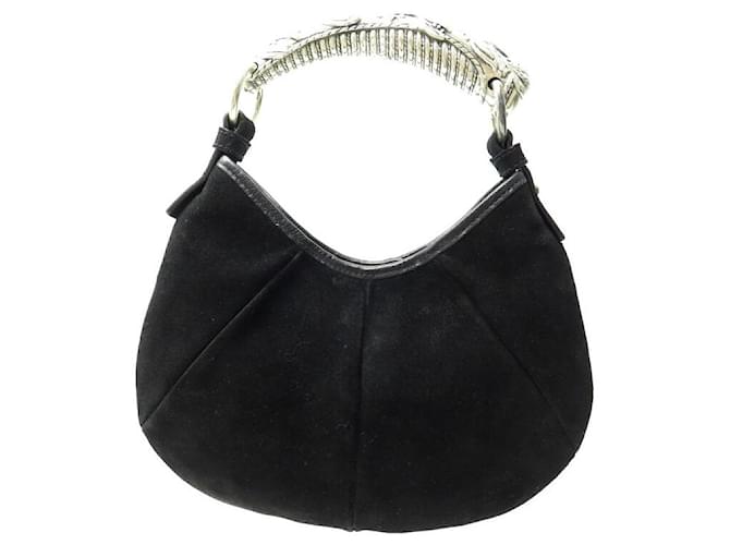 BORSA A MANO YVES SAINT LAURENT MOMBASA MINI 205118 BORSA A MANO IN CAMOSCIO E PELLE NERA Nero