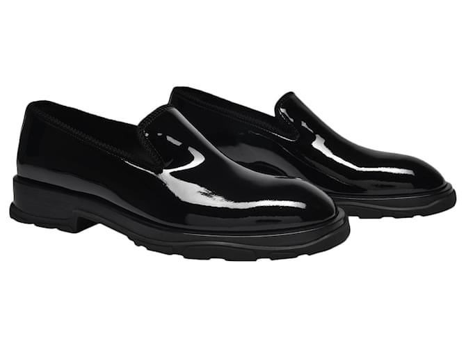 Alexander Mcqueen Mocassini in Pelle Nera Nero