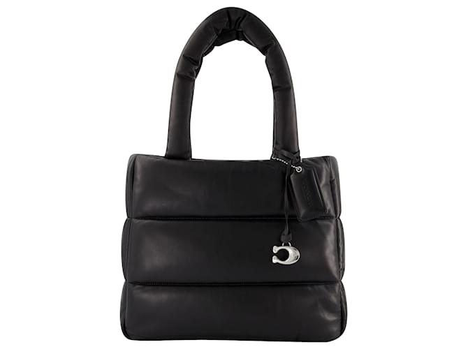 Coach Borsa TOTE CUSCINO in pelle trapuntata nera Nero