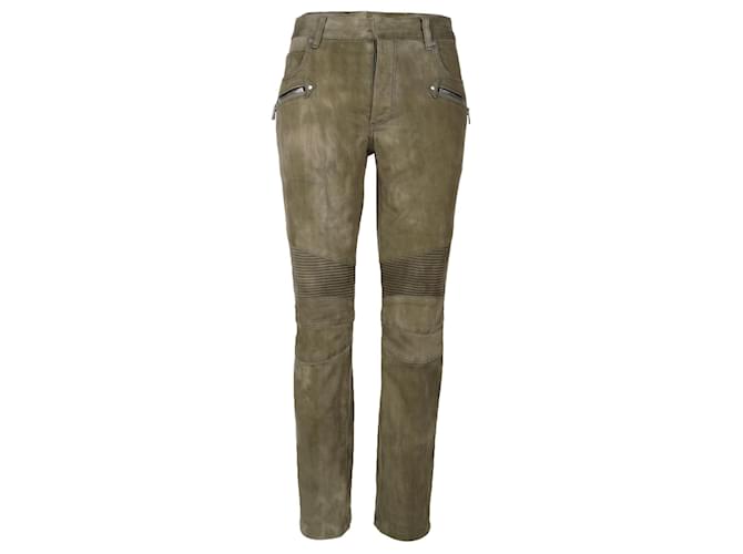 Jeans Biker Verdi Balmain Verde