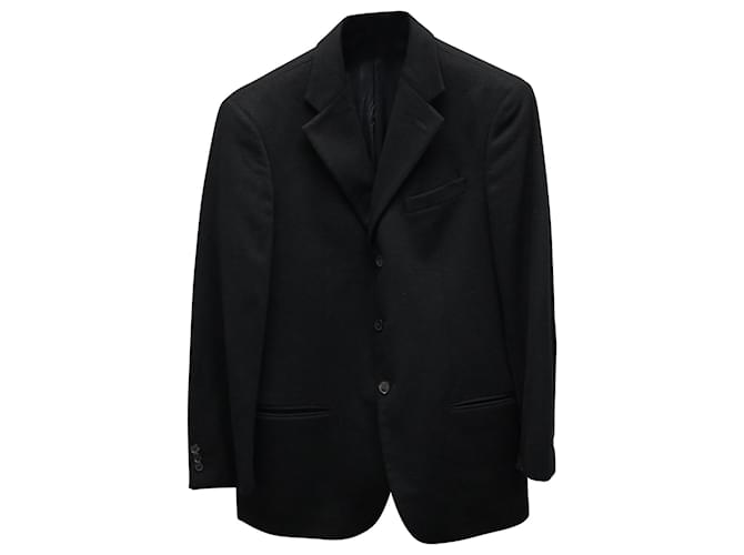 Armani Collezioni Blazer Monopetto in Lana Nera Nero