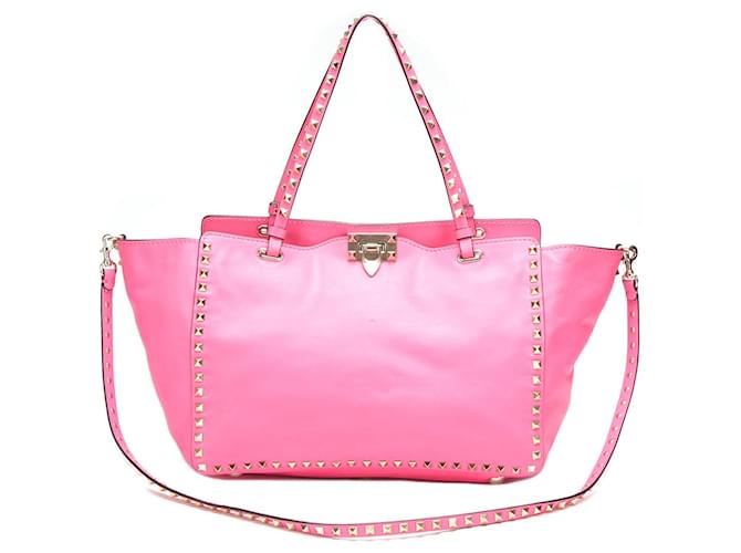 Valentino Borsa tote Rockstud in pelle Rosa
