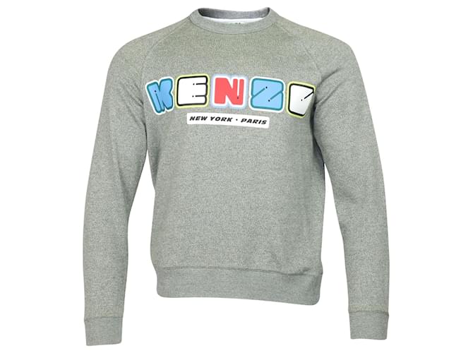 Maglia Kenzo New York Girocollo in Cotone Grigio