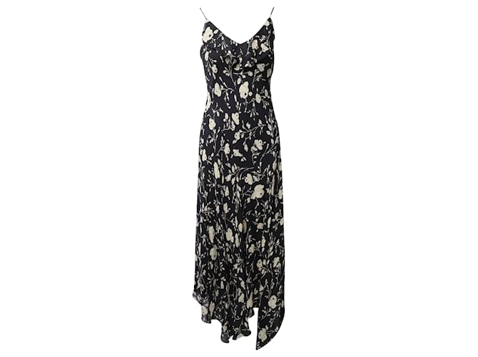 Polo Ralph Lauren Polo di Ralph Lauren Maxi abito da giorno con stampa floreale con spalline sottili in seta di gelso nera