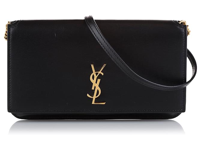 Yves Saint Laurent Porta telefono Cassandre con monogramma nero YSL