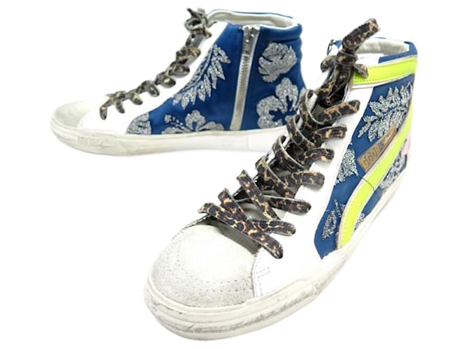 SCARPE CLASSICHE NINE GOLDEN GOOSE SLIDE 39 SCARPE SWAROVSKI ED LIMITATE Blu