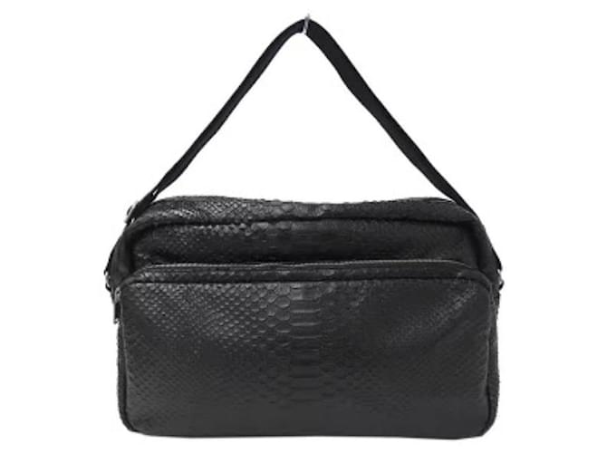 Borsa Saint Laurent borsa a spalla da uomo in pitone sciallato Nero