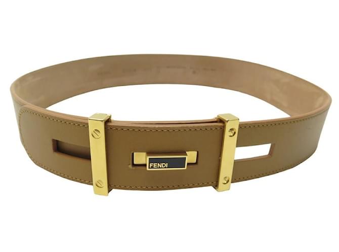 NUOVA CINTURA FENDI PEEKABOO 8C0423 PELLE DI CAMMELLO T85 CINTURA IN PELLE + dust bag Caramello