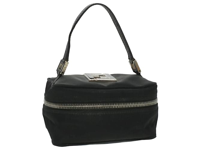 FENDI Vanity Cosmetic Pouch Nylon Nero Auth ac1715