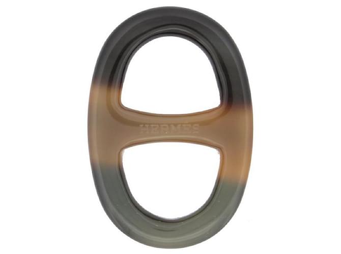 Ring Hermès NUOVO ANELLO SCIARPA HERMES CATENA ANCORA IN CORNO DI BUFFALO NUOVO ANELLO SCIARPA Marrone