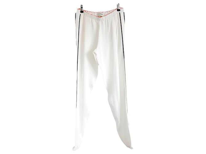 Pantaloni stile track di Fendi Crema