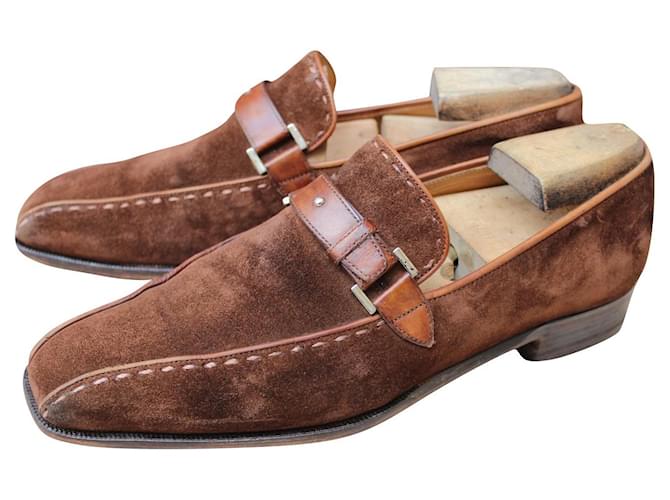 MOCASSINO BERLUTI MOCASSINO CAMOSCIO MARRONE 9,5 / 43,5 SUPER CONDIZIONI SCARPE DA UOMO