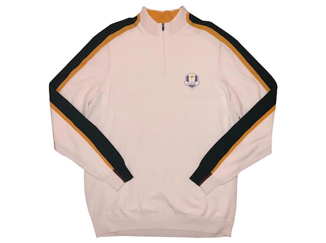 Coppe Loro Piana Ryder zip ai quarti Bianco Giallo Verde scuro