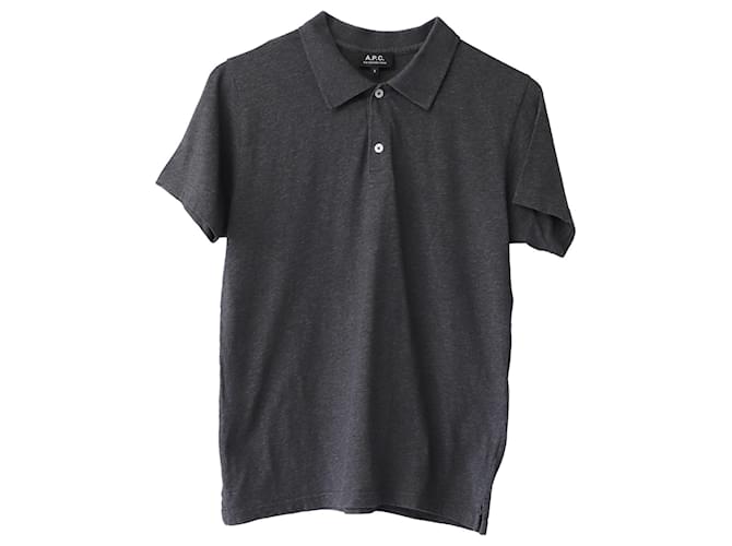 Apc alla.P.C. Polo con logo ricamato in cotone grigio