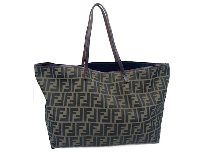 Shopper Fendi in tela marrone