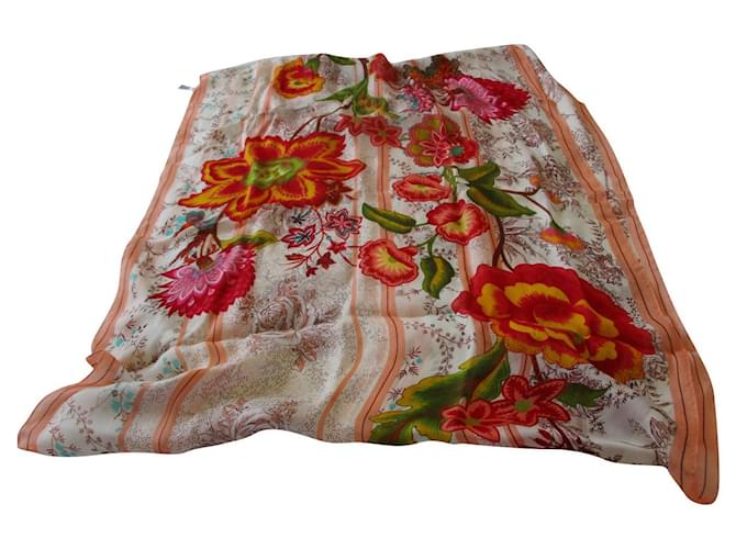 Kenzo Stola di seta, Fiori giapponesi. Multicolore