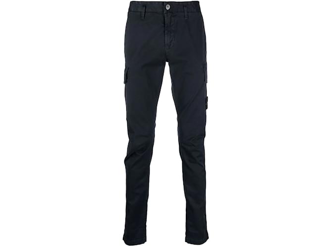Pantaloni cargo in gabardine Stone Island Blu