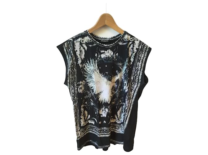 BALMAIN Top T.fr 38 cotton Nero