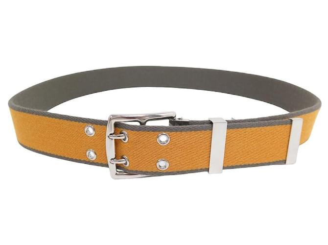Hermès HERMES ETRIVIERE T CINTURA 100 FIBBIA PALLADIE IN TESSUTO BICOLORE 38cintura mm