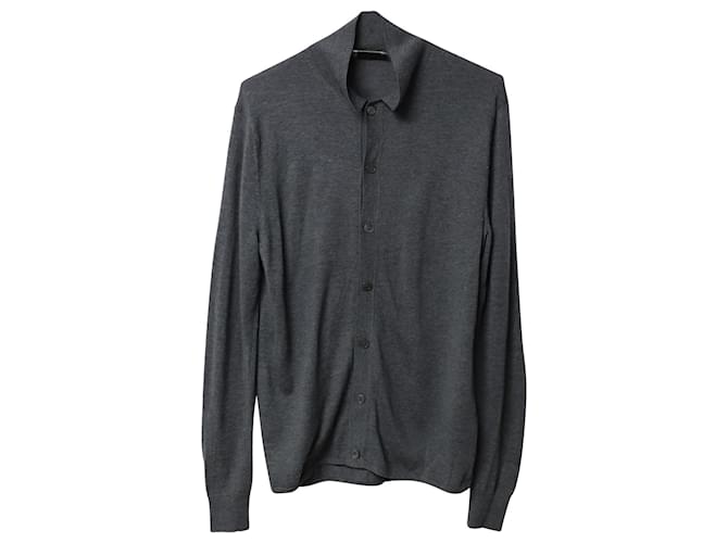 Cardigan Buttondown con colletto di Acne Studios in lana grigia Grigio