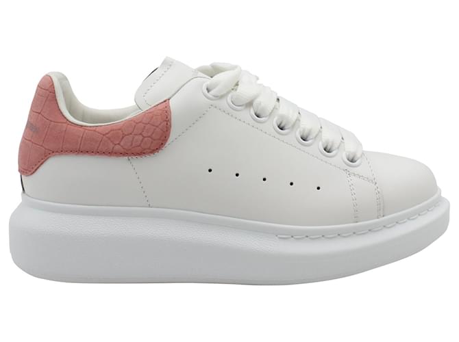 Sneakers Oversize Alexander McQueen con coccodrillo goffrato in pelle bianca Bianco