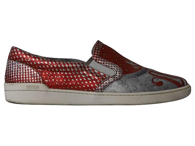 Sneakers Slip-On Moschino Mocola in Pelle Multicolor