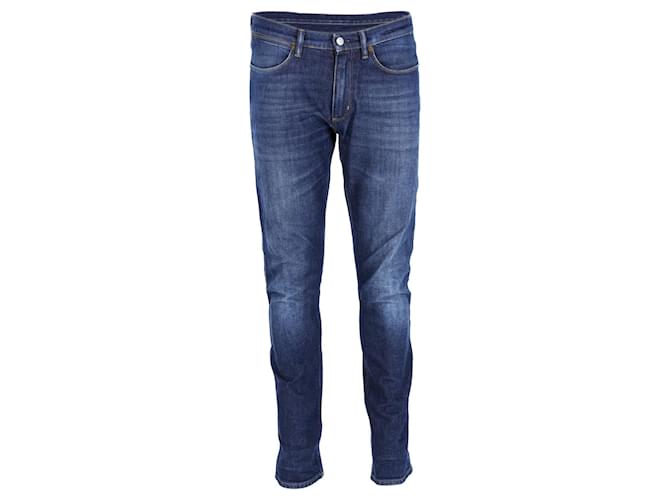 Jeans Acne Studios Max Slim Fit in denim di cotone blu scuro