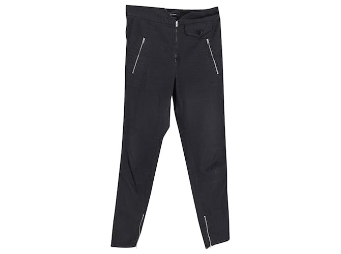 Pantaloni con cerniera Isabel Marant in cotone nero
