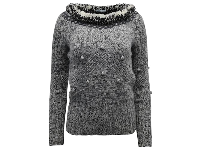 Alexander McQueen 2005 Maglia Girocollo in Lana Grigia Grigio