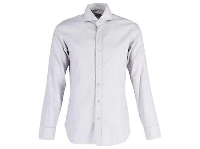 Camicia a maniche lunghe Tom Ford in cotone grigio