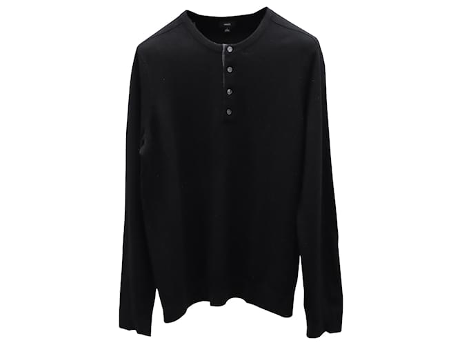 Maglione Vince Henley in Cashmere Nero