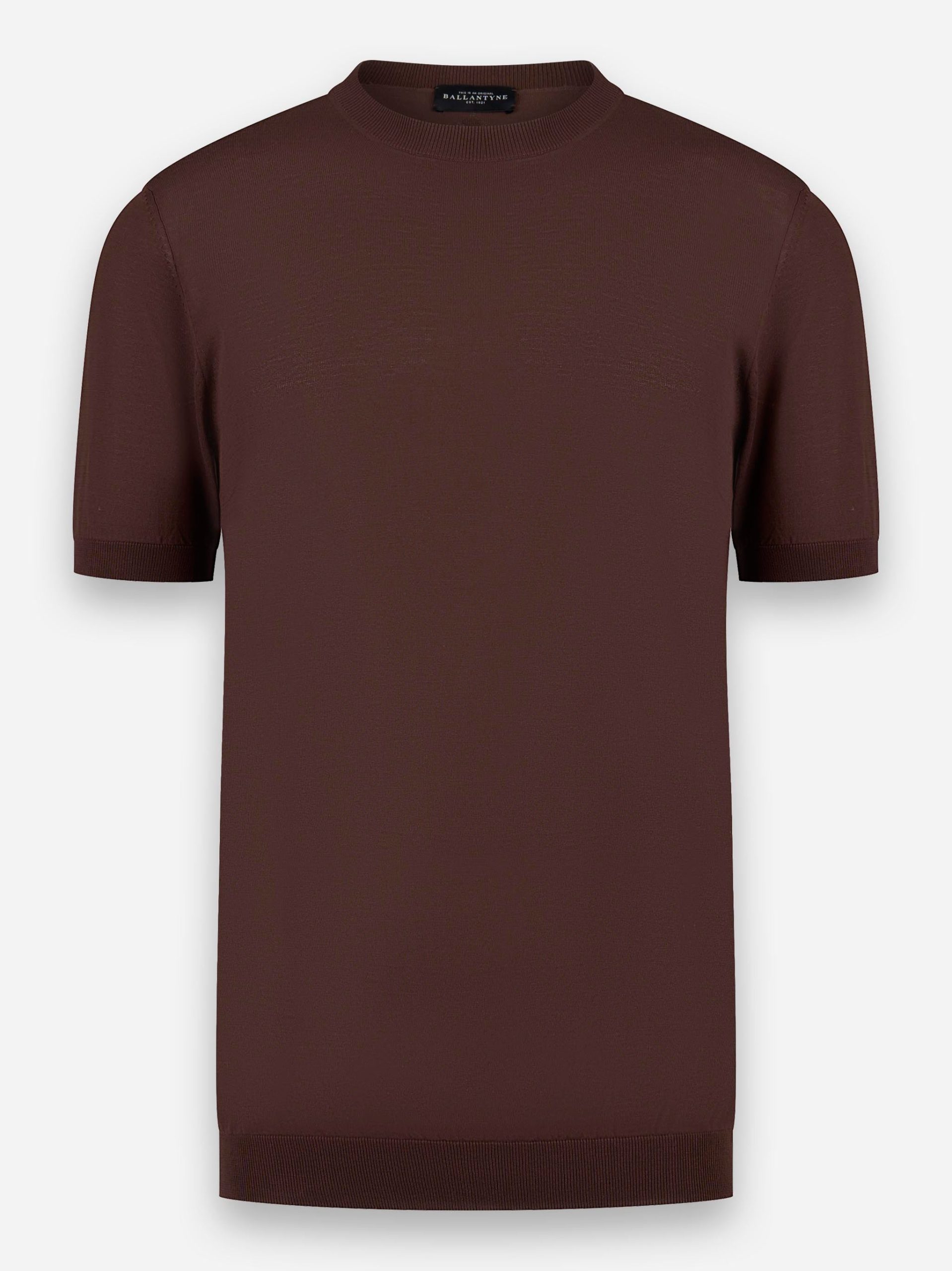 T-shirt manica corta in cotone Marrone