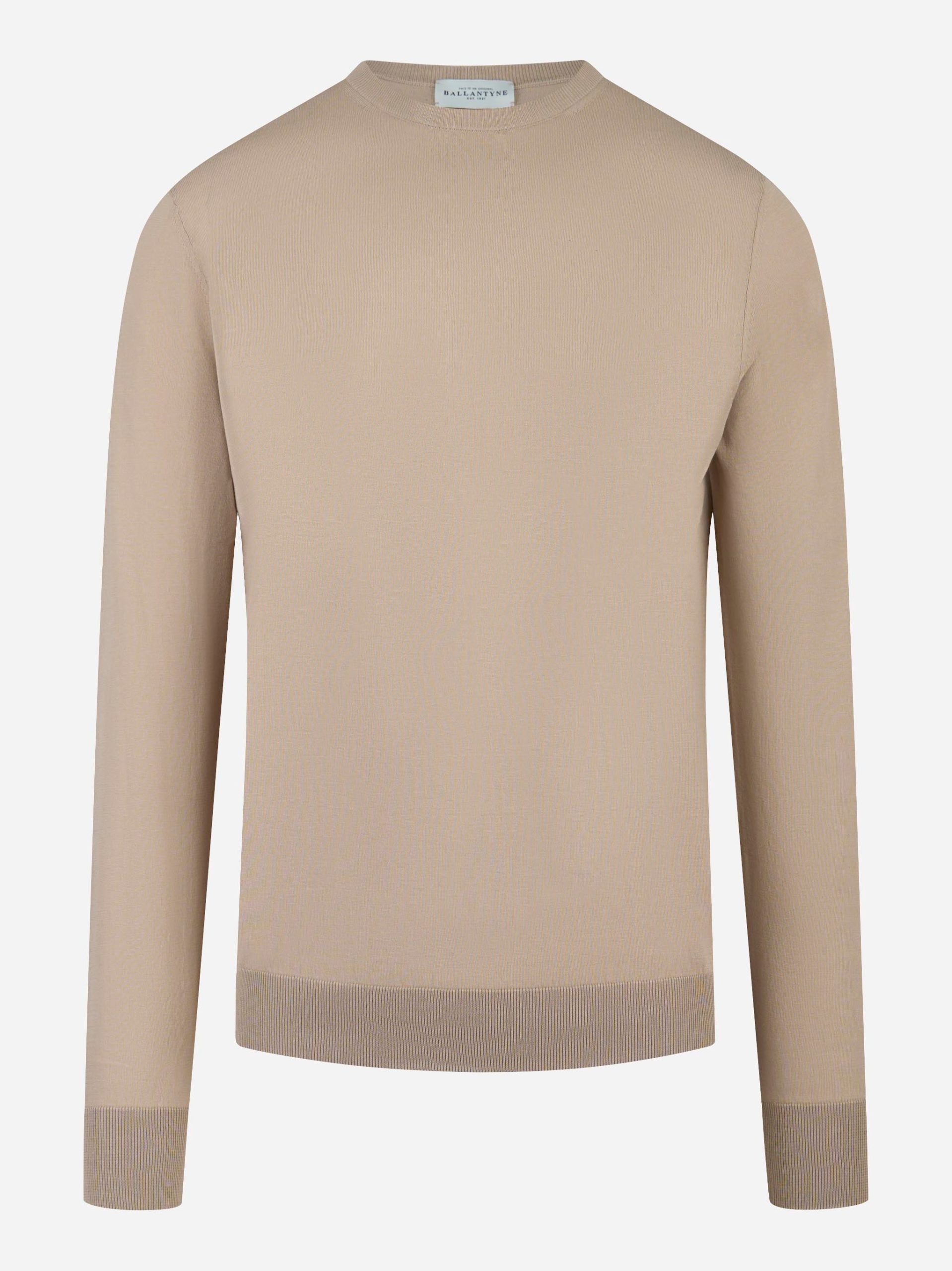 Maglia manica lunga in cotone Beige