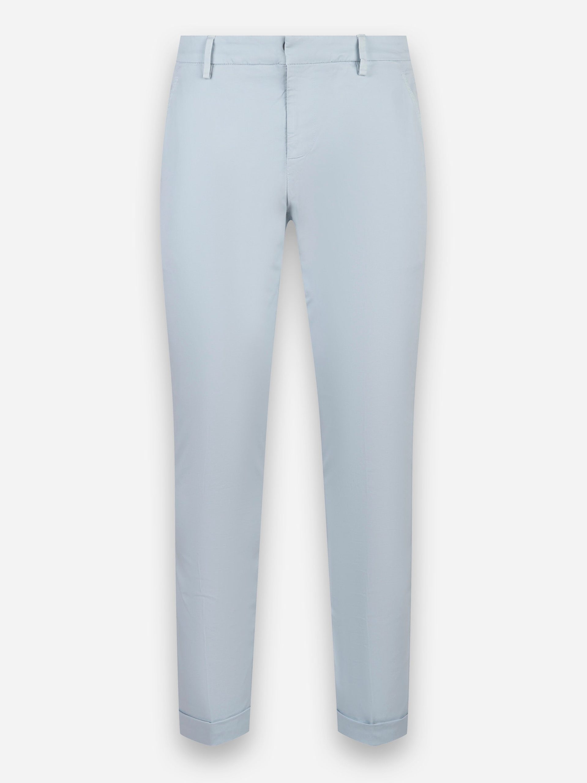 Pantalone skinny fit in cotone stretch Gaubert Celeste