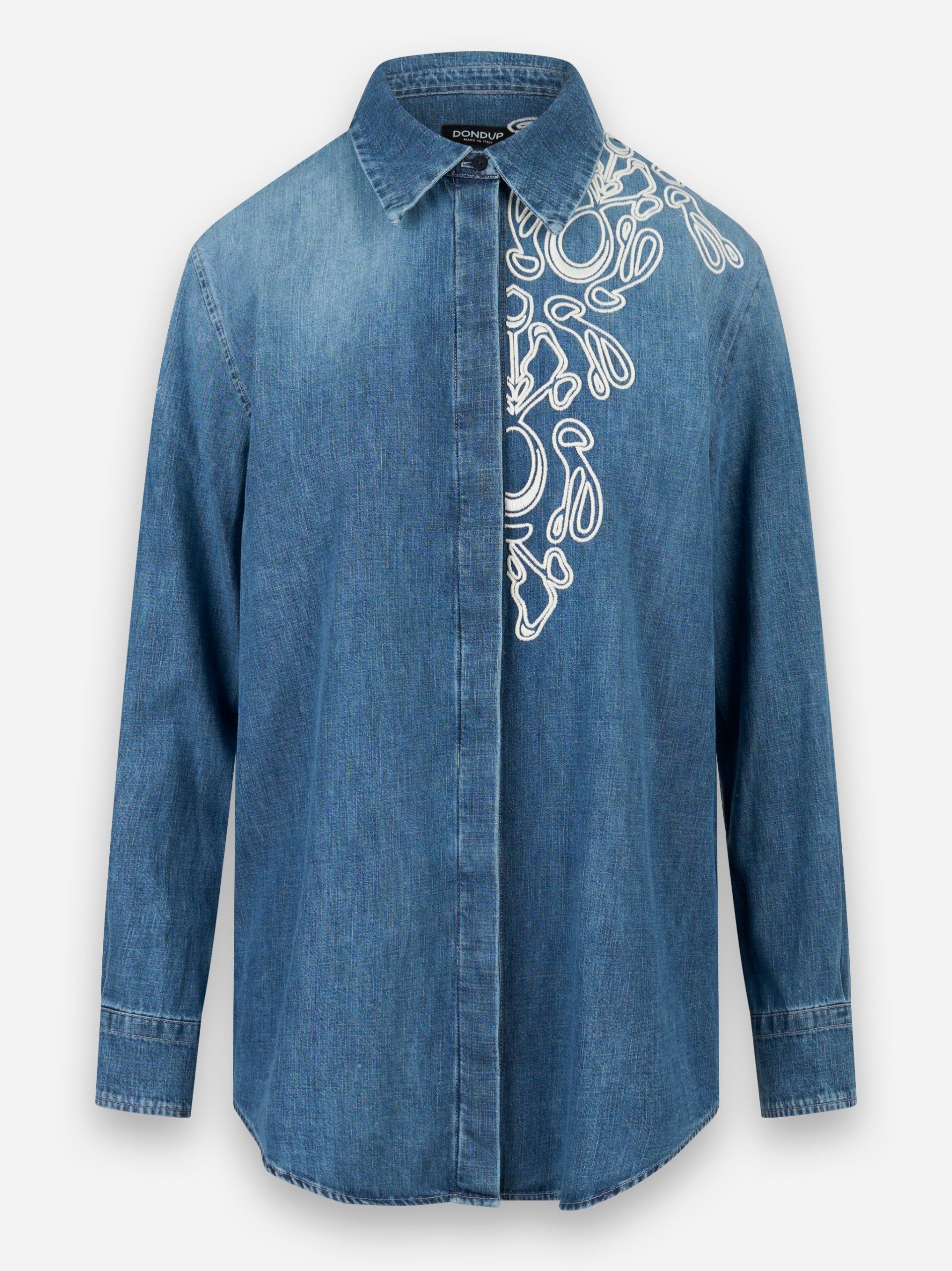 Camicia in denim con applicazione Blu