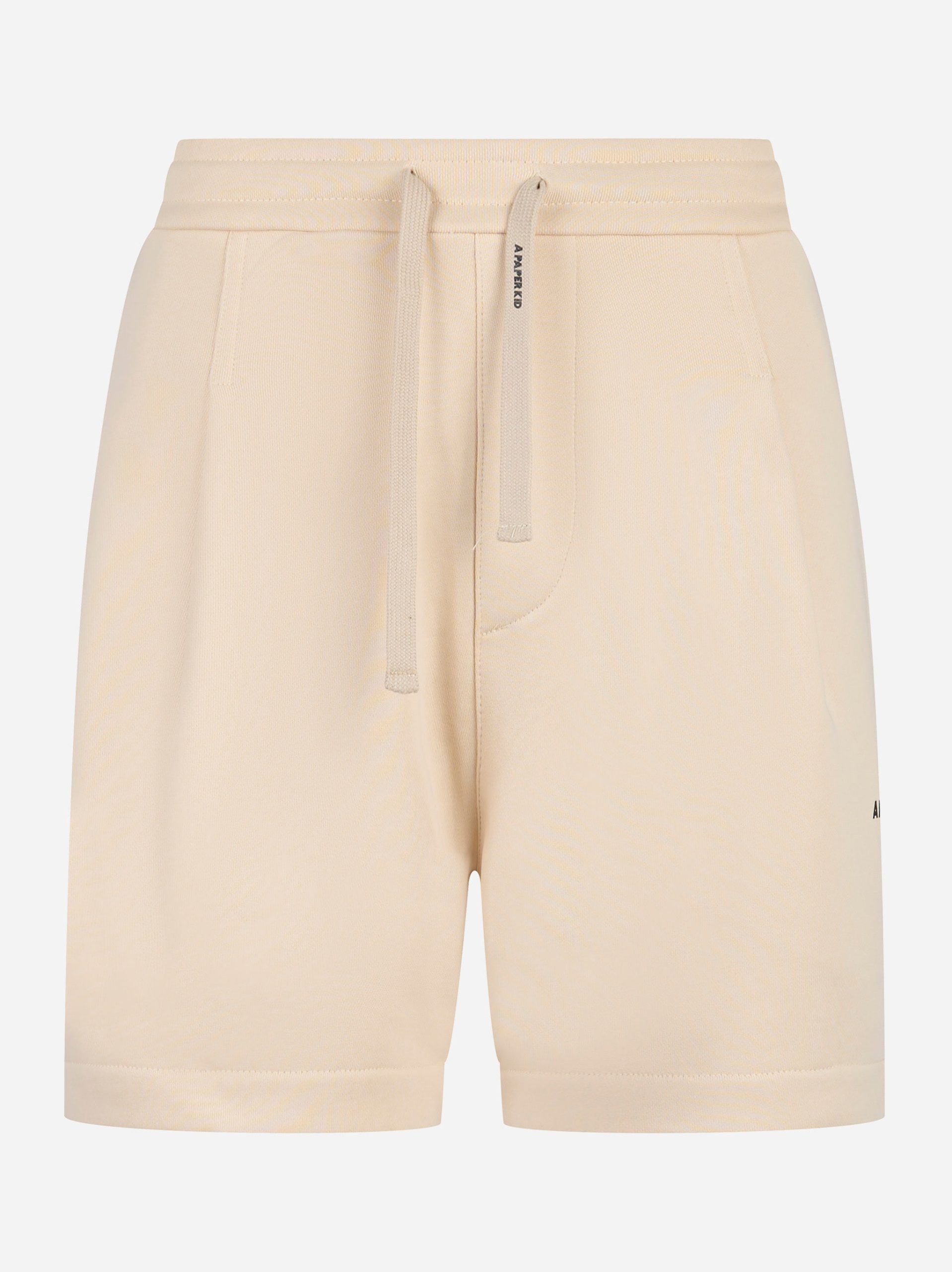 Shorts in jersey con stampa logo Beige