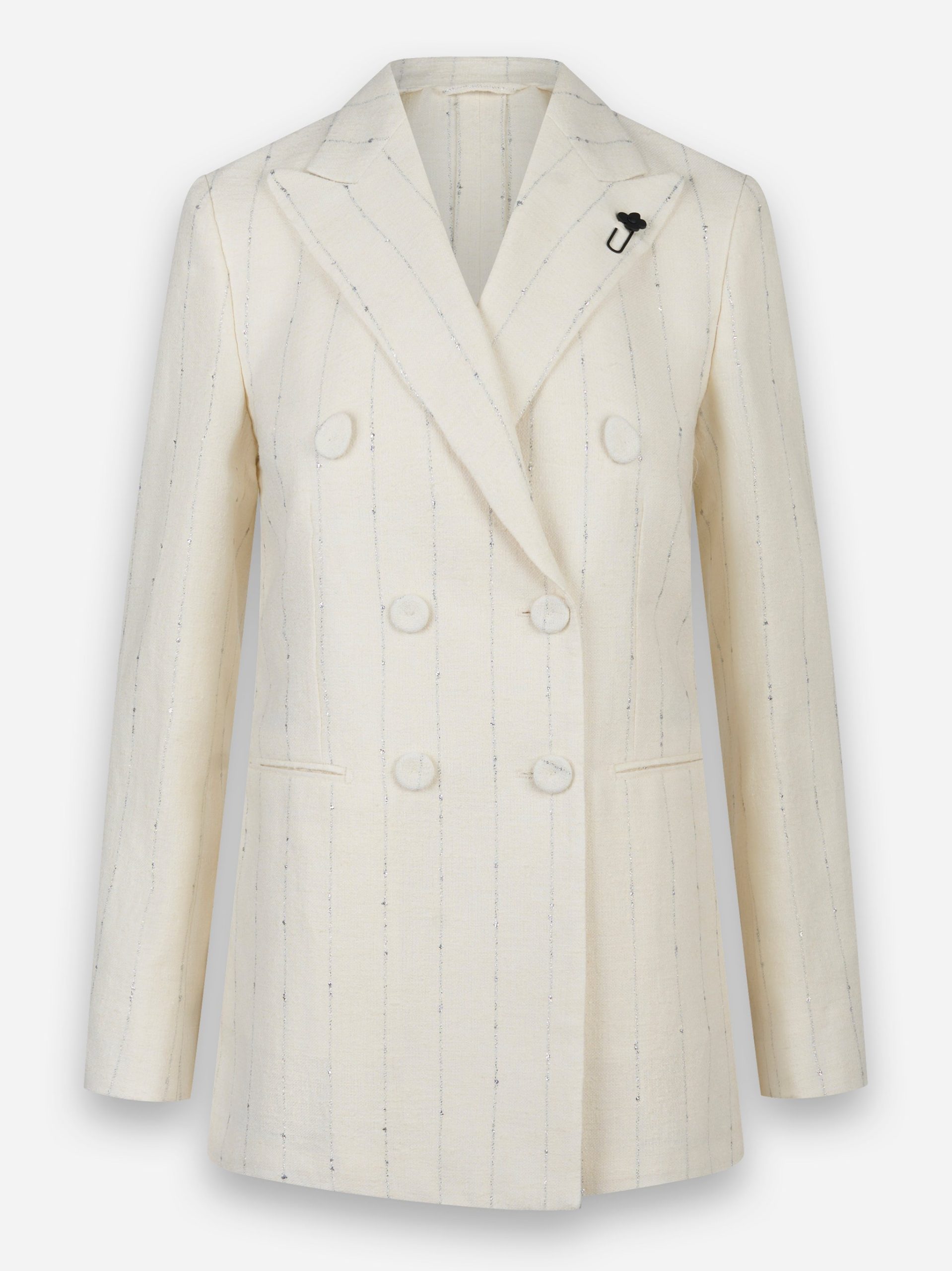 Blazer doppiopetto con bottone ricoperto Bianco