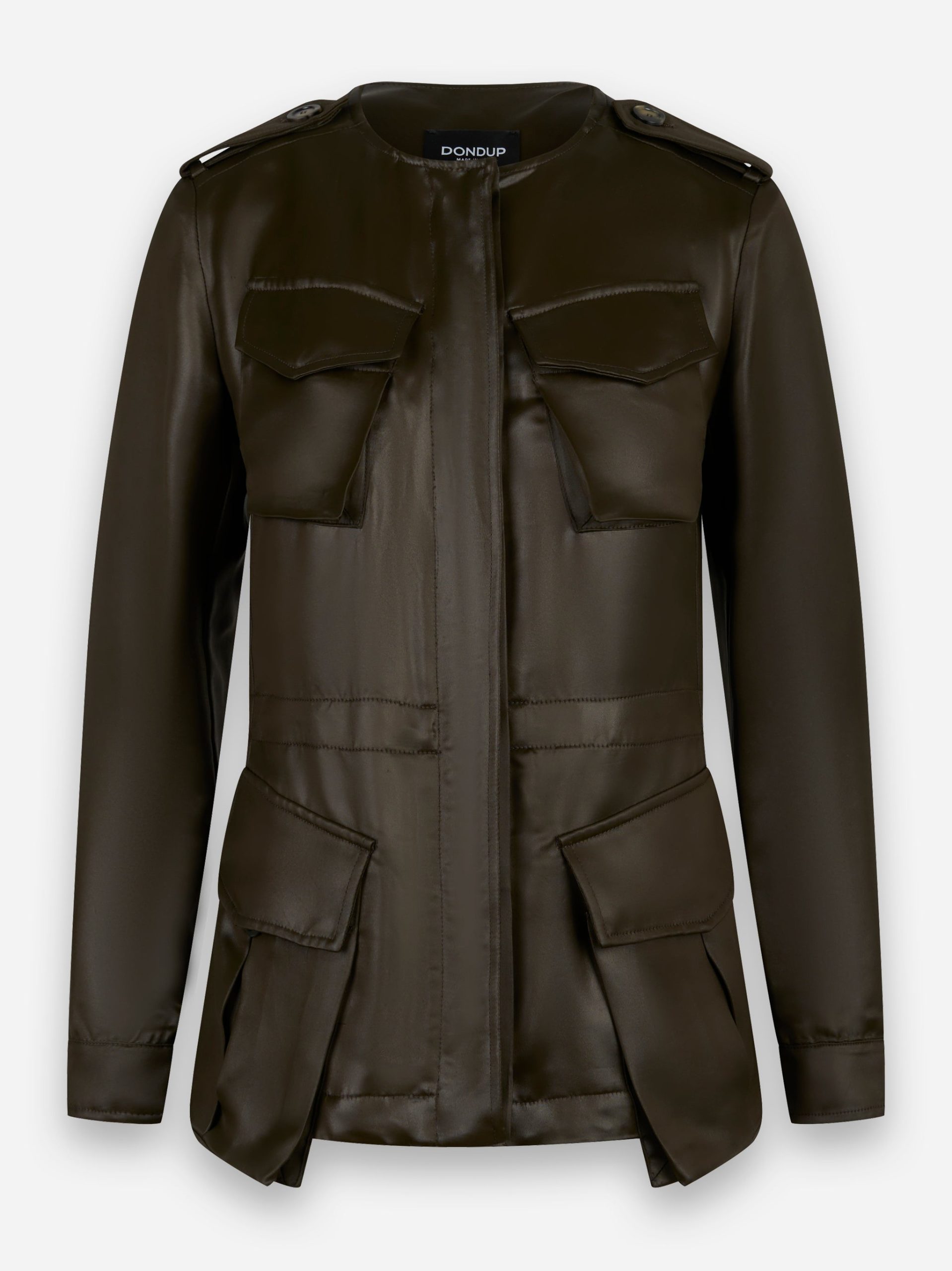 Giacca con tasche applicate in misto viscosa Verde