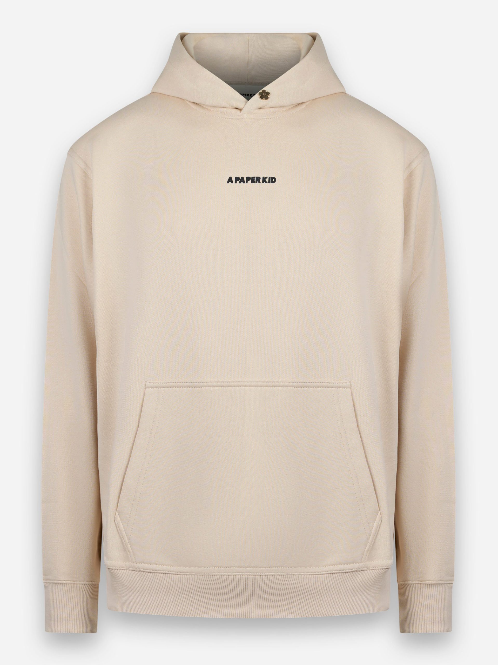 Hoodie con stampa logo Beige