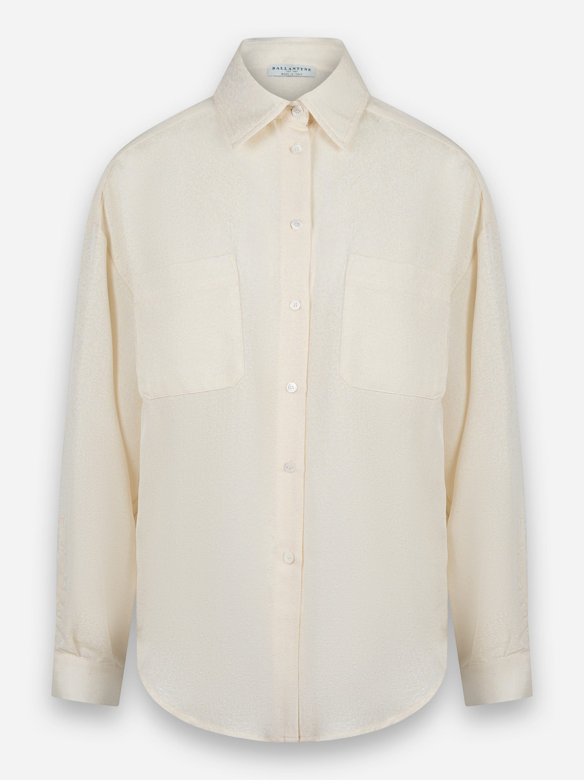 Camicia regular fit in seta Bianco