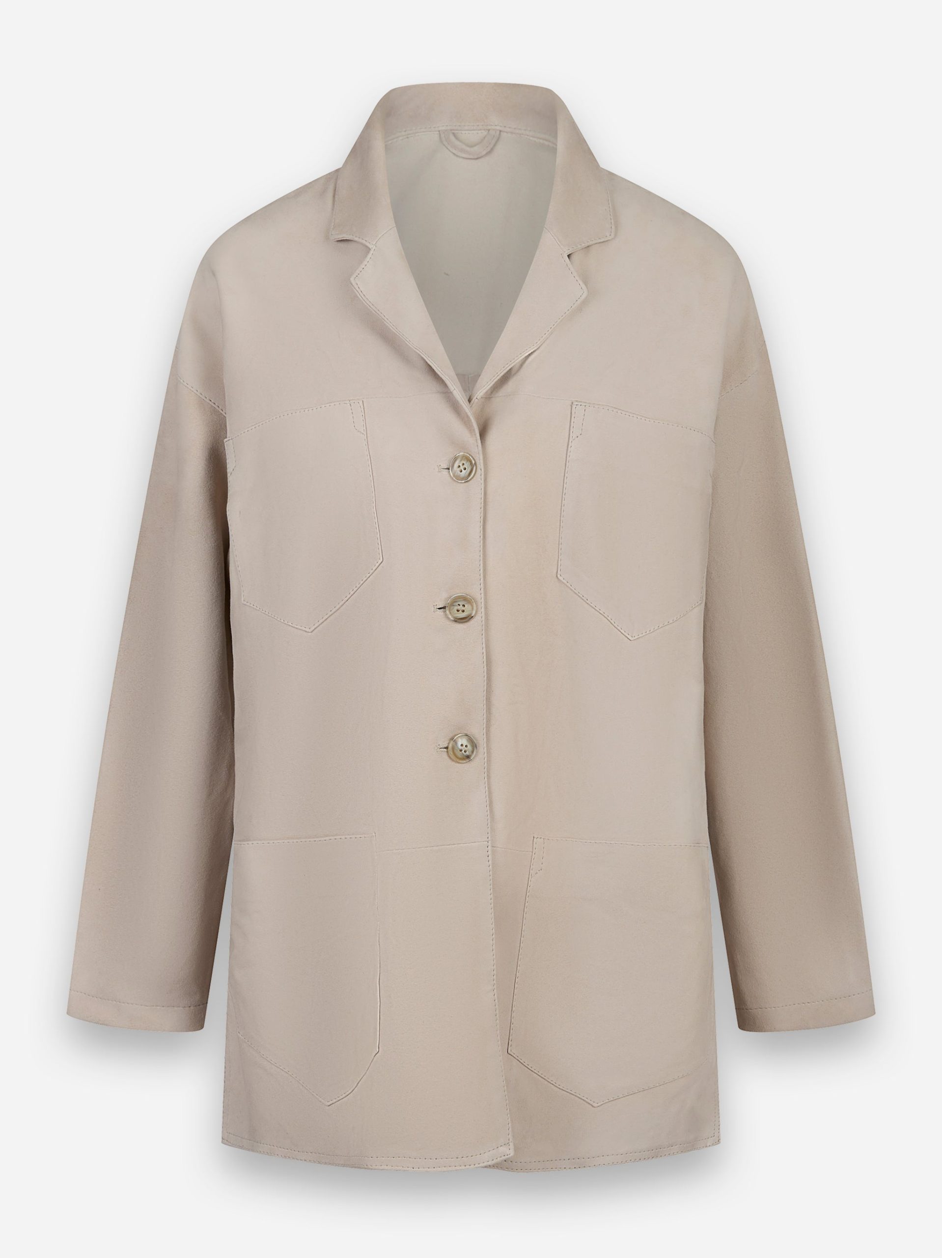 Giacca over in camoscio guanteria Beige