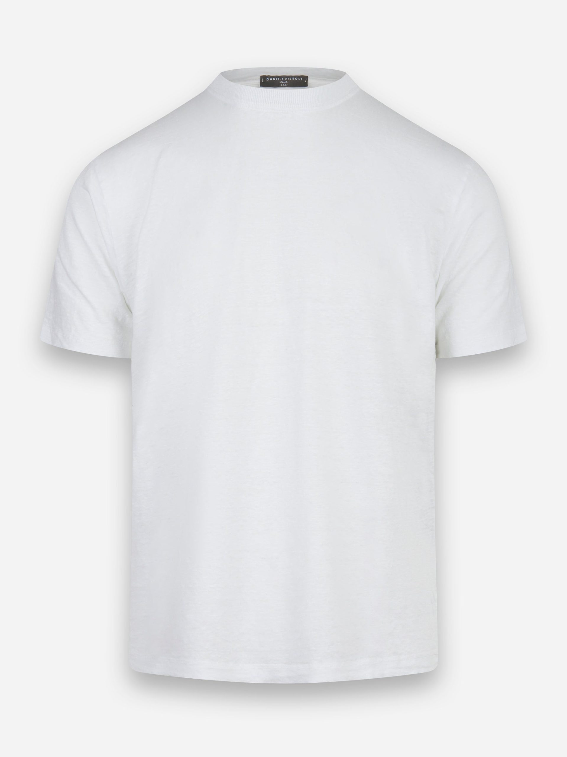T-shirt manica corta in lino Bianco
