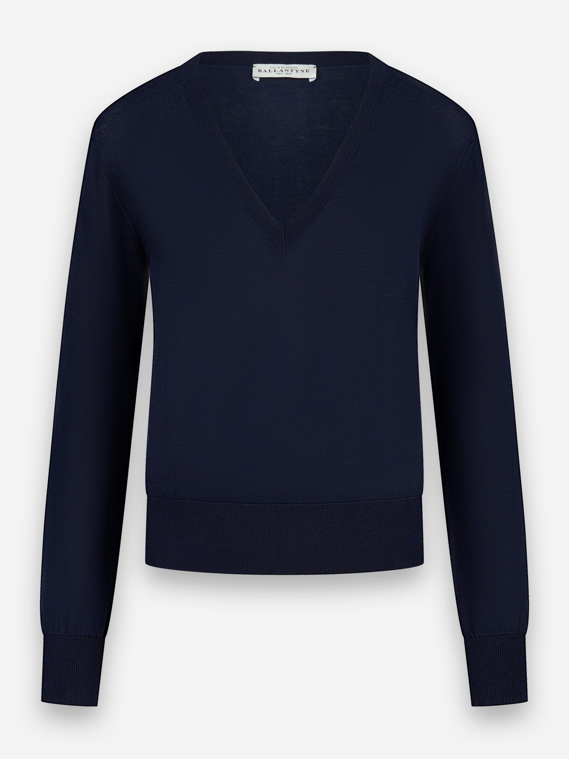 Maglia scollo a V in cotone Blu