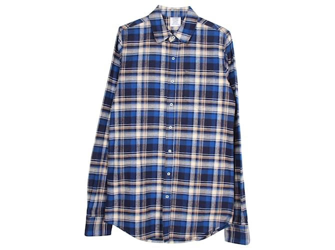 Vêtements Camicia Vetements Button Down a quadri in cotone blu