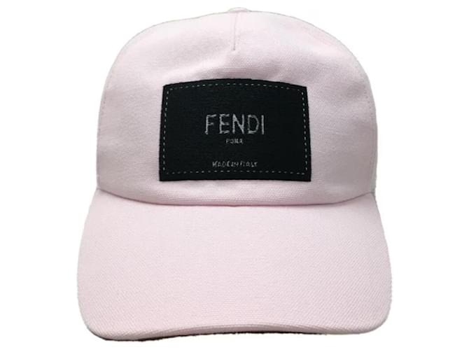 **Berretto da baseball in cotone rosa Fendi