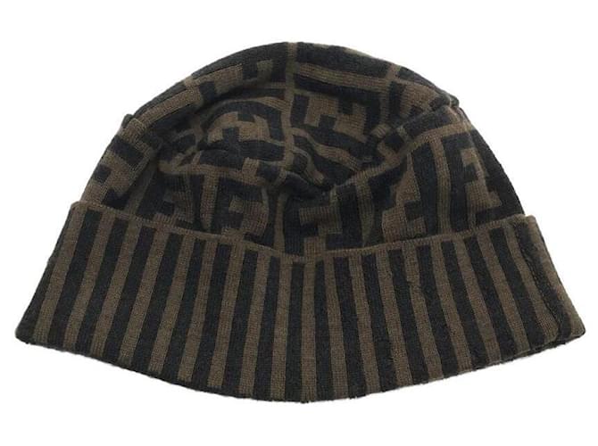 **Berretto in maglia marrone Fendi
