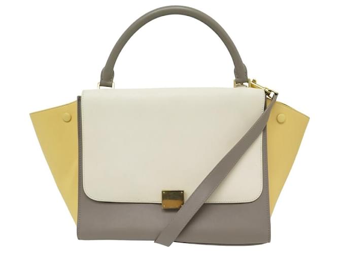 Céline BORSA A MANO CELINE TRAPEZE MEDIA IN PELLE TRICOLORE BORSA A MANO Multicolore