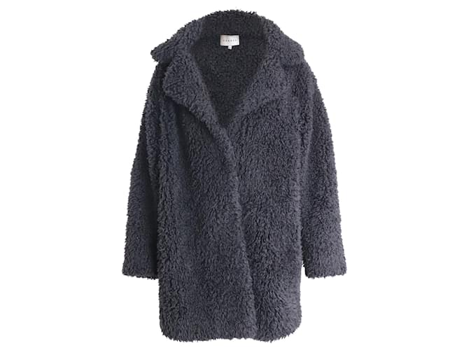 Sandro Paris Cappotto in Pelliccia Sintetica in Acrilico Nero