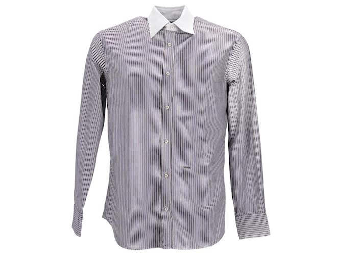 Dsquared2 Camicia a Righe in Cotone Multicolor Stampa python