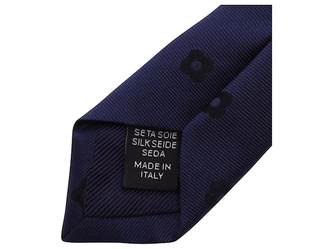 Autre Marque Cravatta Ermenegildo Zegna Fantasia Floreale in Seta Navy Blu Blu navy